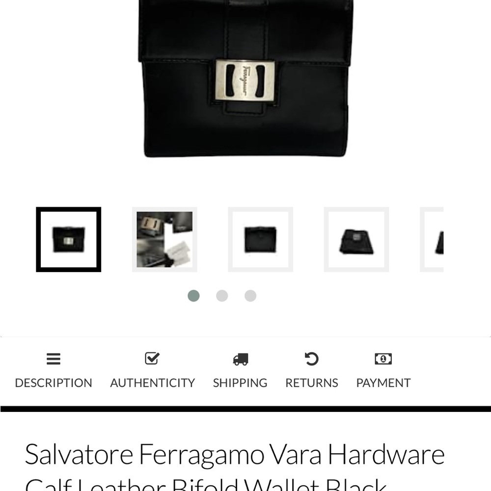 Salvatore Ferragamo Black Leather Multifold Wallet with Silver Buckle - Picture 4 of 14